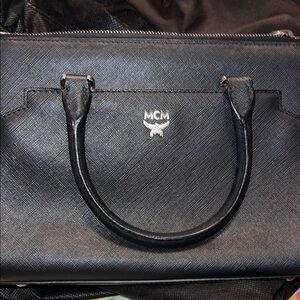 MCM Black Saffiano leather top handle or shoulder bag